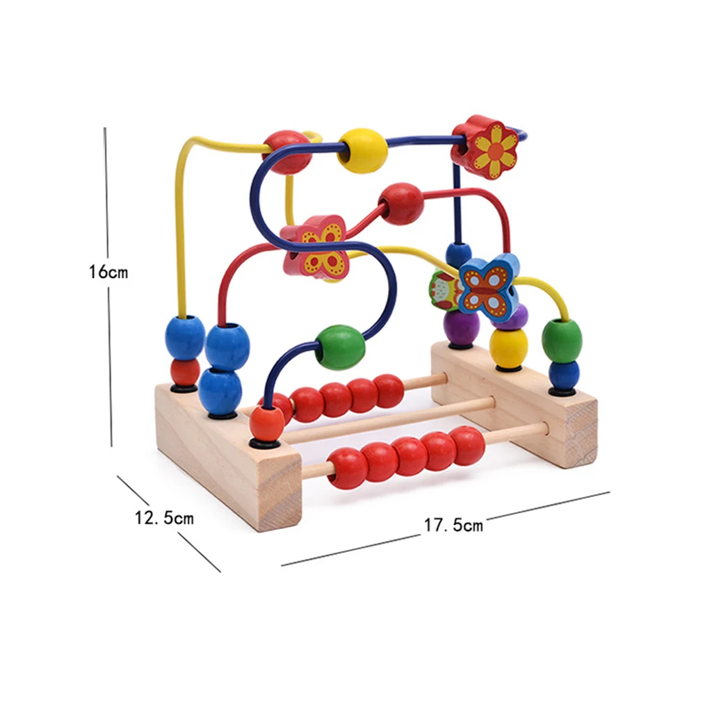 

Educational Wooden Beads Maze Roller Coaster Wood Toy For Toddler Baby, Early Educational Toys Baby Coaster Beads Toy