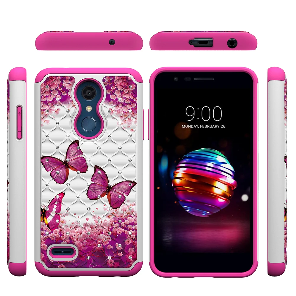 ПК + ТПУ блестки чехол для coque LG K10 K10a 2018/LG K11 K30 Q7a Plus X Power 2 K8 2018 | Мобильные телефоны и