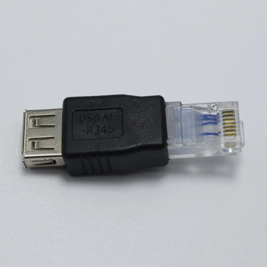 1 шт. штекер RJ45 к USB AF тип A гнездо адаптера Разъем LAN сетевой Ethernet