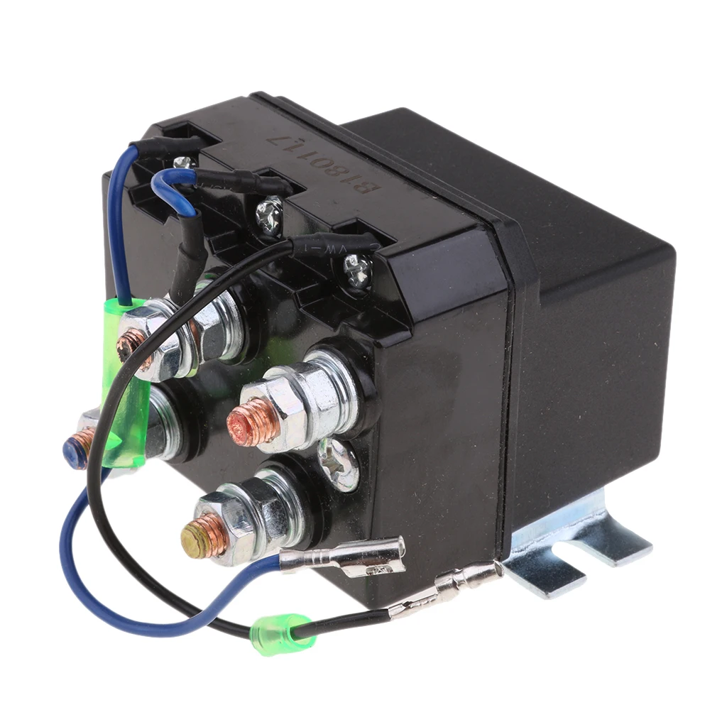 Универсальное реле соленоидной лебедки, клавишный переключатель большого пальца для квадроциклов UTV 95001bs-17000lbs лебедки 12 В DC 200A черный