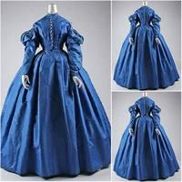 newcustomer made blue vintage costumes victorian dresses scarlett civil war dress cosplay lolita dresses us4 36 c 1080