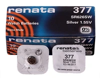 10pcslot renata brand 377 sr626sw watch battery button coin cell swiss made sr626 v377 ag4