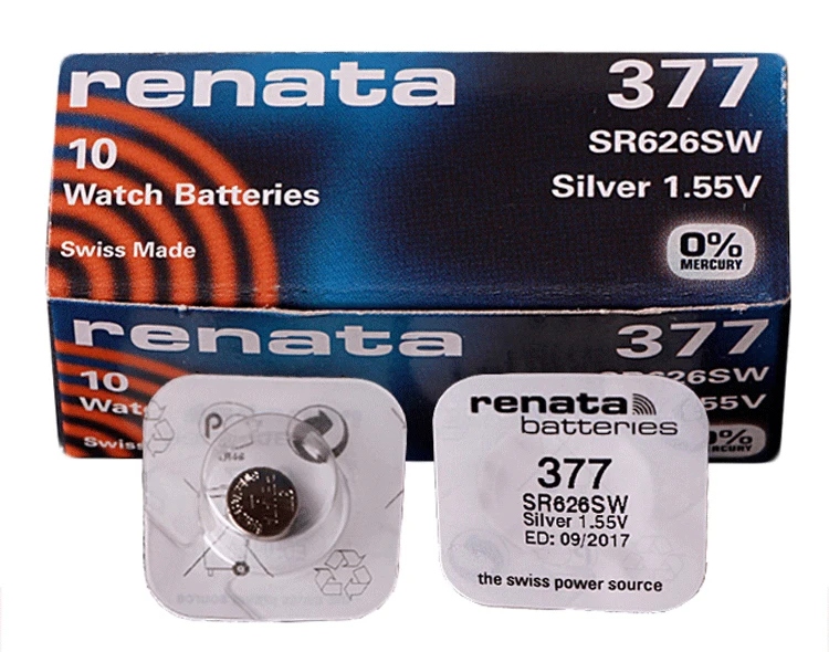 10 шт./лот Марка Renata 377 SR626SW часовая батарейка швейцарская SR626 V377 AG4|coin cell|sr626sw watch