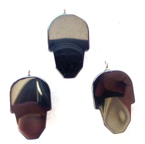 (3 шт./лот) оптовая продажа натуральный резной гематит Череп Кулон из бисера 38x21x8