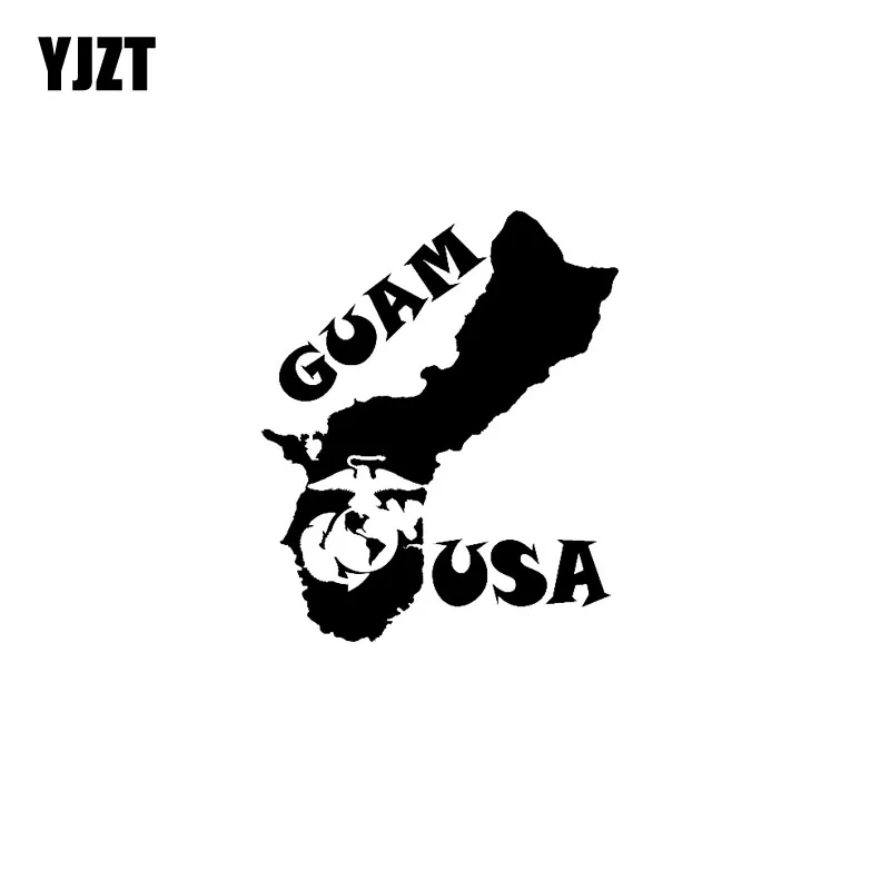 

YJZT 13,7 см * 16,5 см USMC, США, морской остров, Виниловая наклейка, автомобильная наклейка, черный/серебристый цвет