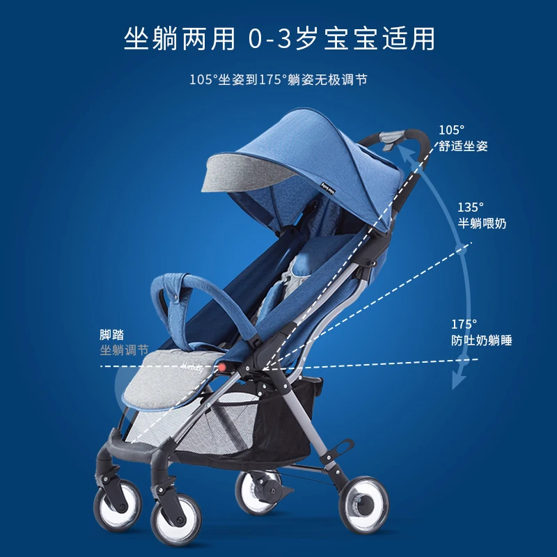 Детская коляска Bluebaby сидячее Наклонное положение светильник портативный