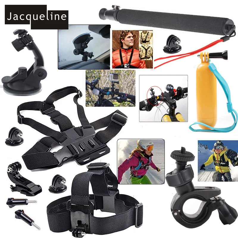 Набор аксессуаров Jacqueline для GoPro Hero 4 Session 7 6 5 3 + 2 SJCAM SJ5000 SJ6000 EKEN H9R H9 H8 | Электроника