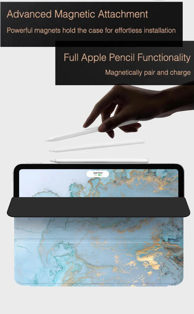 Умный чехол-книжка для iPad Pro(3-го поколения) с изображением листа для iPad Pro с диагональю экрана 12,9 дюйма, чехол-книжка для планшета с подставкой для iPad Pro 11 дюймов