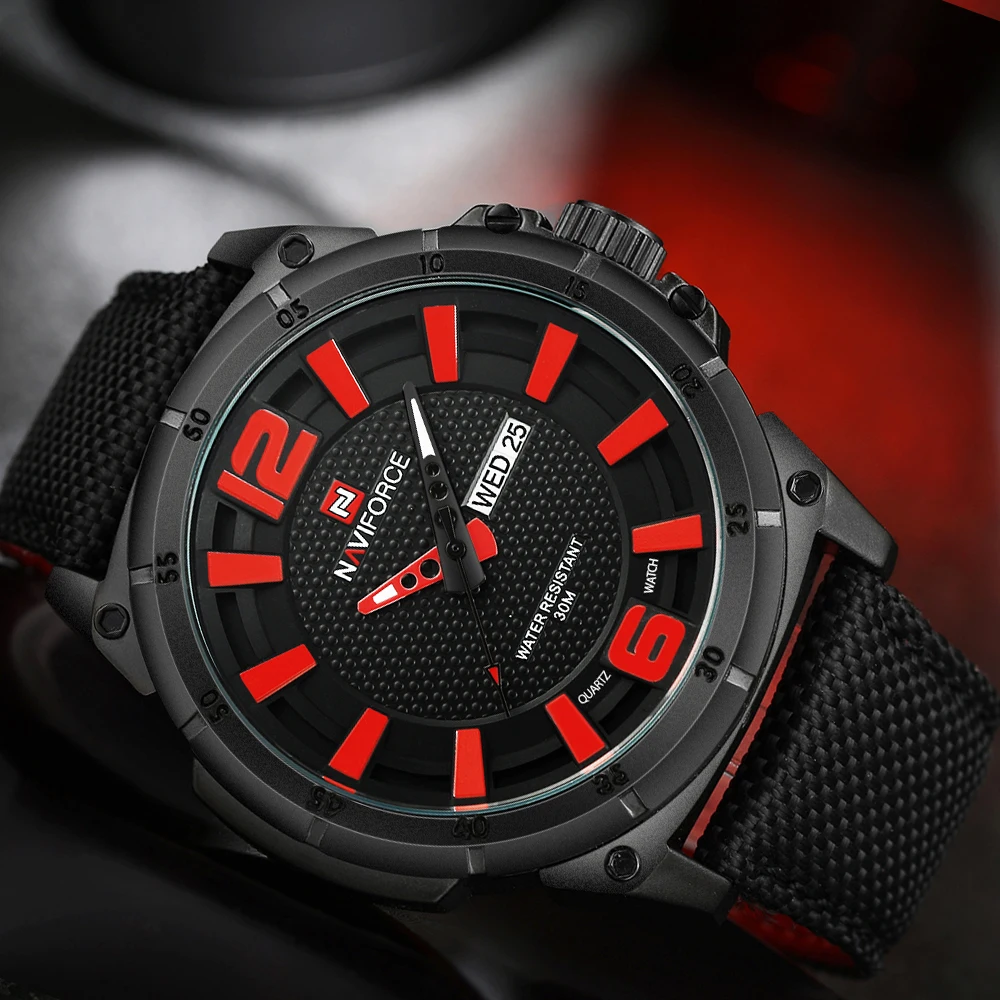 Часы наручные NAVIFORCE Мужские кварцевые брендовые модные повседневные спортивные