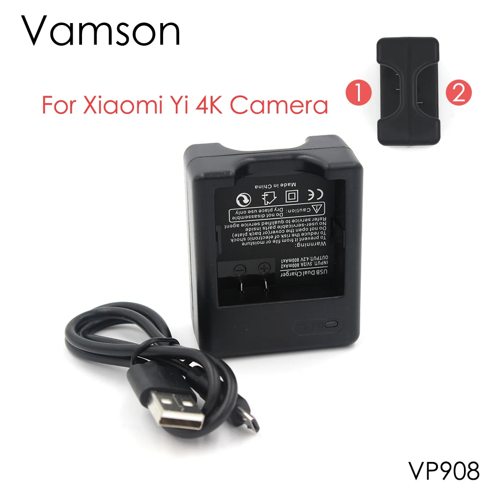 Vamson для Xiaomi yi 4K аксессуары USB зарядная док станция с двумя слотами зарядное