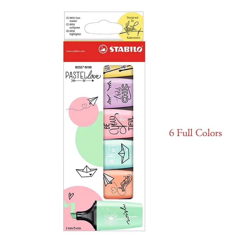 Mini Boss 6 Colors STABILO BOSS мини pastellove хайлайтер художественный Маркер ручки пастельно-Маст-хэв для Цвет-любящая рисунок 3/6 цветов - Цвет: Mini Boss 6 Colors