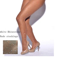 women sexy stockings tights bling rhinestone mesh fishnet pantyhose shiny stockings hosiery femme tights calcetines mujer sw065