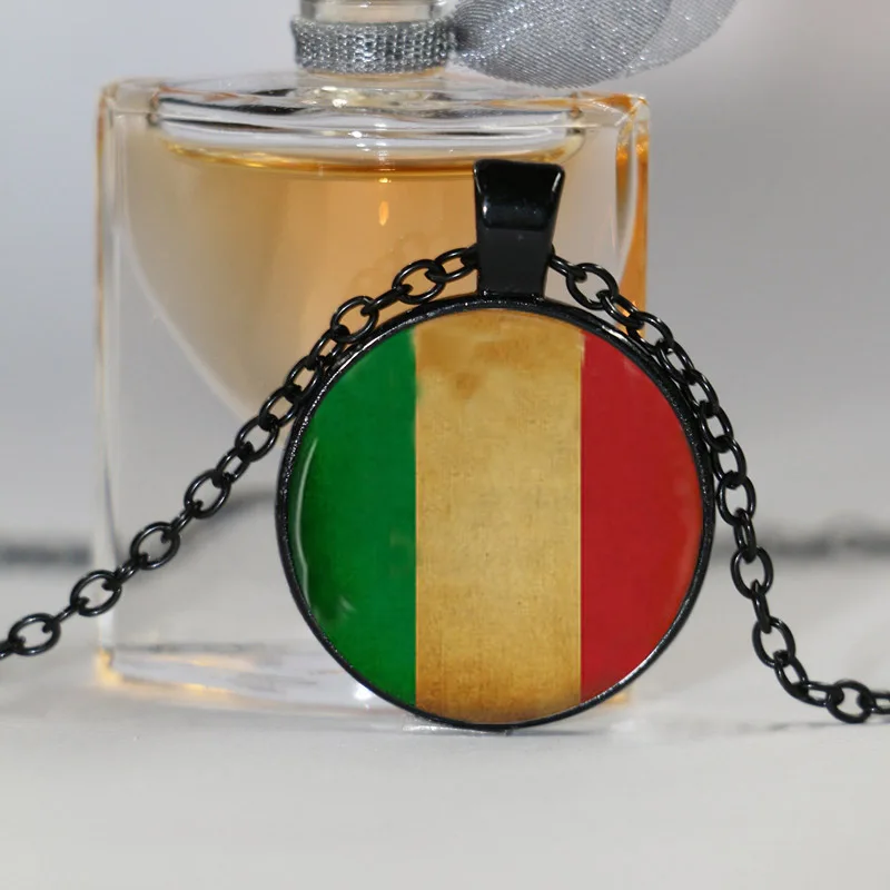 Ожерелье с подвеской итальянским флагом цепочка в стиле стимпанк для мужчин -