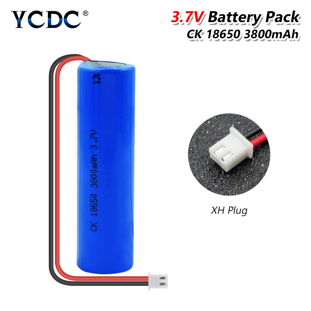 YCDC 3,7 V 3800 mAh 18650 литий-ионная аккумуляторная батарея отрицательный провод с XH-2P разъем для пылесоса/уборочной машины ues
