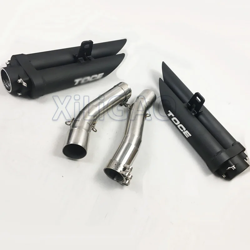 09-14 mid pipe TOCE Слипоны 51 мм дымчатое лобовое стекло для мотоцикла, левая и правая глушитель выхлопных газов Mid трубы для YZF-R1 R1 2004 2005 2006 2007 2008 2009- год - Цвет: 09-14 mid pipe TOCE