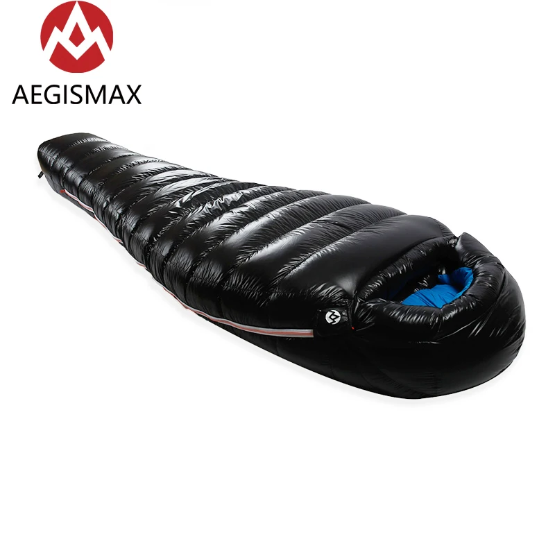 AEGISMAX D2-L 90% Сверхлегкий утиный пух Мумия спальный мешок черный Открытый Отдых