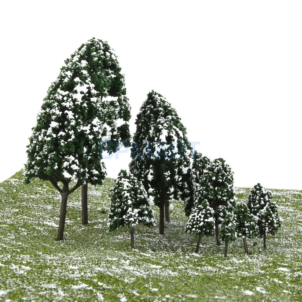 12pcs Poplar Trees Model Train Snow Scenery 2.5-16 cm 1:500-1:50 | Building Kits
