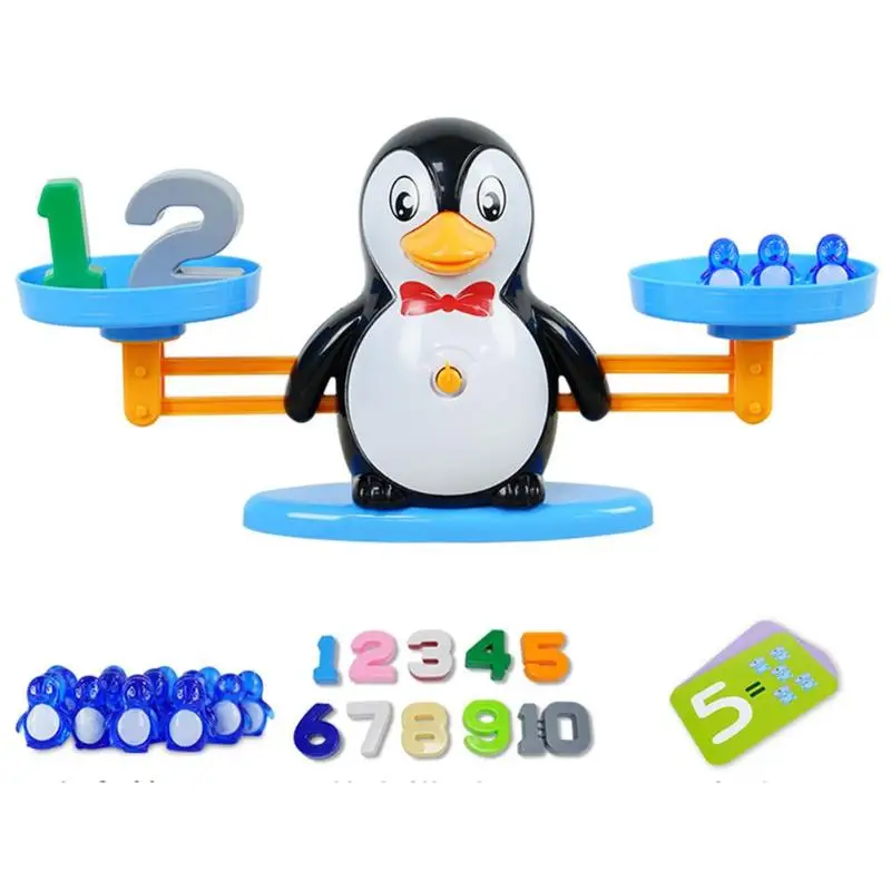 penguin Игра для матча, настольные игрушки, слон, Пингвин, балансирующая шкала, балансировка номера, настольная игра для детей дошкольного возраста, математика, рождественские подарки - Цвет: penguin