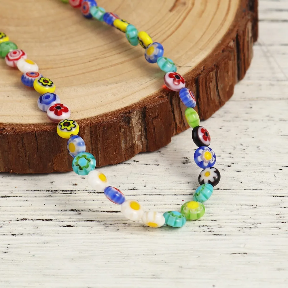 Doreen Box стеклянные бусины Lampwork Круглые разноцветные в случайном порядке 6 мм (2/8 &quot)