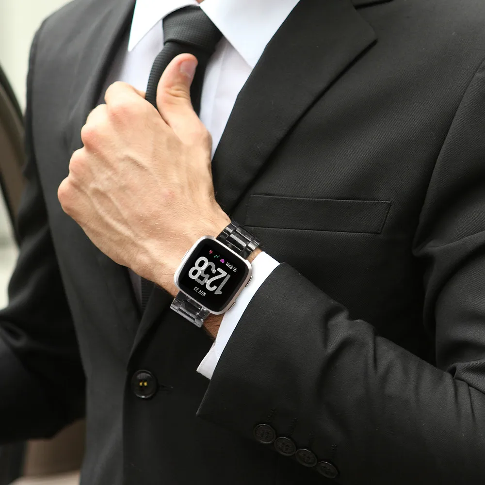 Ремешок из смолы для часов Fitbit ремешок из нержавеющей стали Пряжка ремешок для часов Браслет Fitbit Edition/Versa