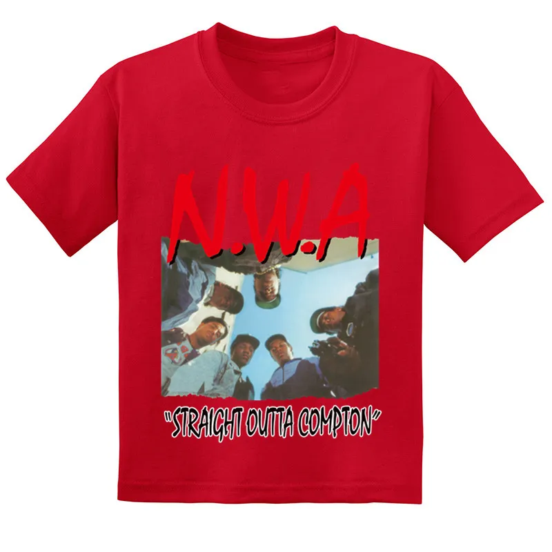 Red-A- NWA Straight Outta Compton/Детская футболка с принтом, летняя Удобная хлопковая футболка для маленьких девочек, стильная одежда в стиле хип-хоп для мальчиков, GKT238 - Цвет: Red-A-