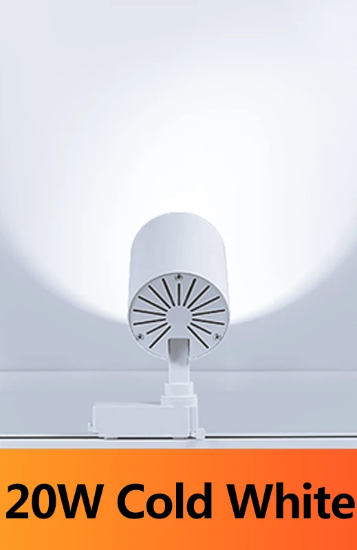 20W Cold White Светодиодный лампа, крепление к рейке лампа 12 Вт 20 Вт 30 Вт COB дорожные светильники освещение прожектор для магазина одежды магазин гостиной кухня - Испускаемый цвет: 20W Cold White
