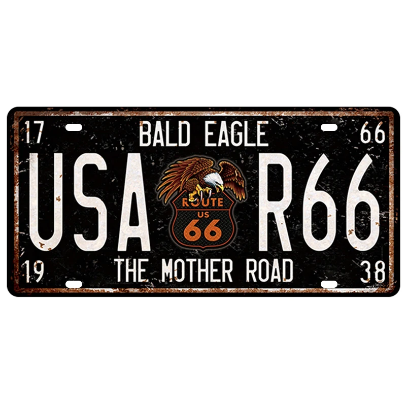 Металлический номерной знак Route 66 металлическая табличка винтажный оловянный