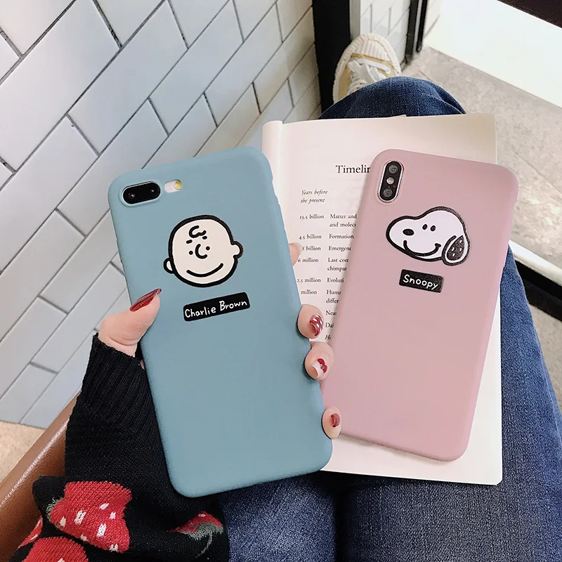 Cute Cartoon Head For iPhone Xs XR Max Mobile Phone Shell iPhone6s 7 8 Plus Doggy Big Soft Protective Case | Мобильные телефоны и