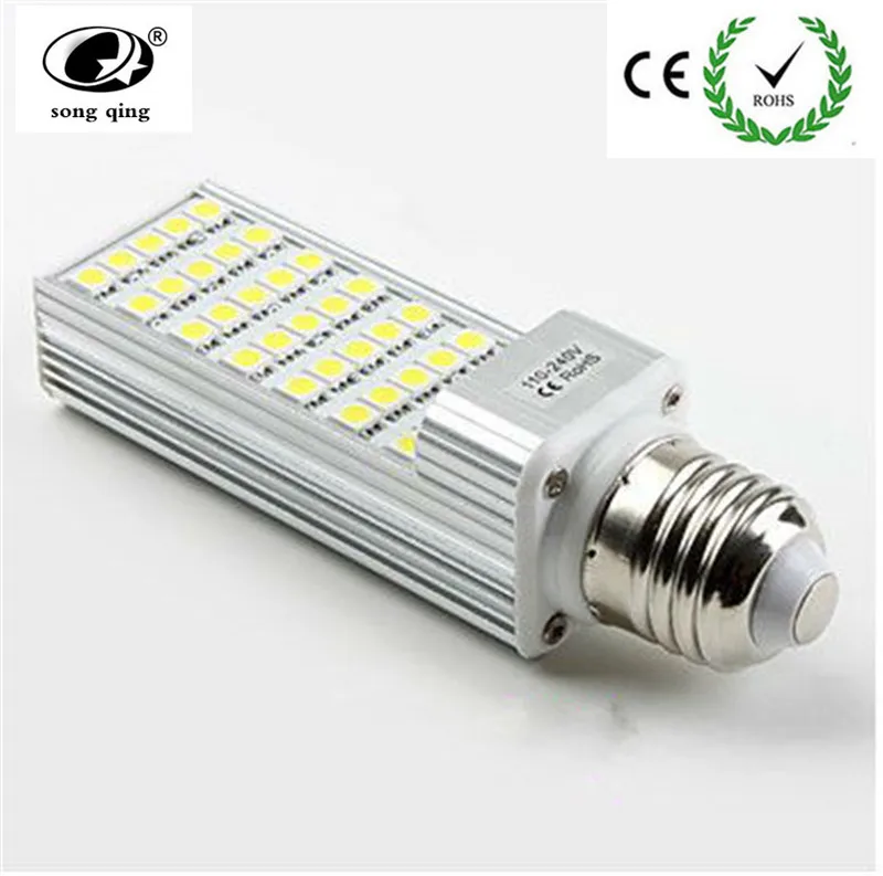 Светодиодная лампа 10 шт./лот E27 G24 G23 PL 12 Вт SMD5050 60 светодиодов светильник с чипами
