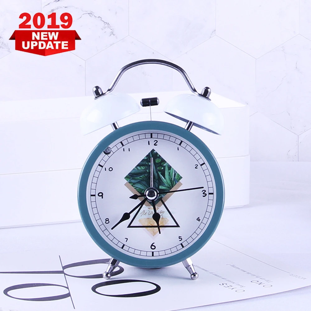 

Modern Wind Metal Ringing Alarm Clock Student Home Bedside Mute Pointer Small Alarm Clock