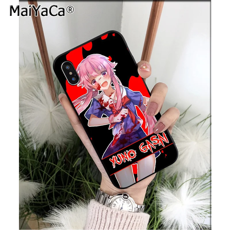 Мягкий силиконовый чехол для телефона MaiYaCa Bloody Anime Future Diary Mirai Nikki из ТПУ iPhone 8 7 6 6S Plus