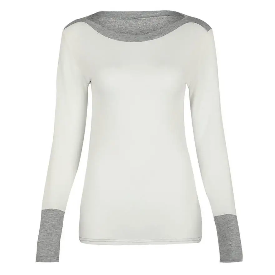 CHAMSGEND Womens Sweater O Neck Fight Color Long Sleeve Jumper Sweaters Pullover Blouse Tops L1214 | Женская одежда