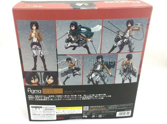 Новая фигурка Figma 203 # Mikasa Ackerman японское аниме комикс атака на Титанов 15 см экшн