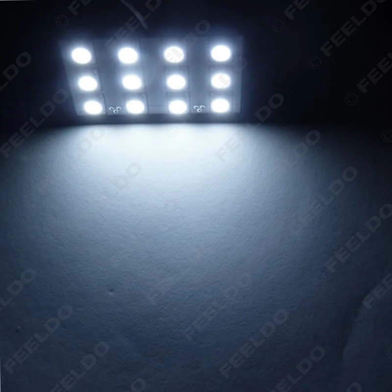 FEELDO 1 шт. белый автомобиль 12SMD 5050 12 светодиодный Светодиодный светильник Панель с