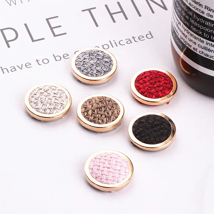 

50pcs/lot 18mm color Cotton&linen core decoration geometry rounds shape flatback Cloth buckle diy jewelry earring pendants