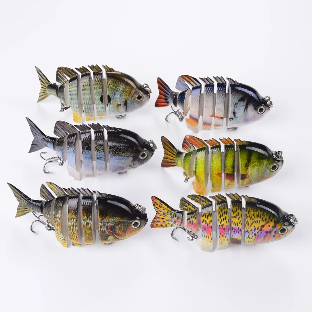 Free Shipping Multi Jointed Fishing Lures Bait Swimbait Sink Hook Tackle 3D Eyes Lifelike Sections sca Artificial | Спорт и