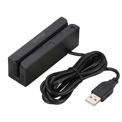 Считыватель магнитных карт ITOSAYDE MSR90D Mini USB 3 Track Swiper работает с Wins и Mac, Plug and Play, черный