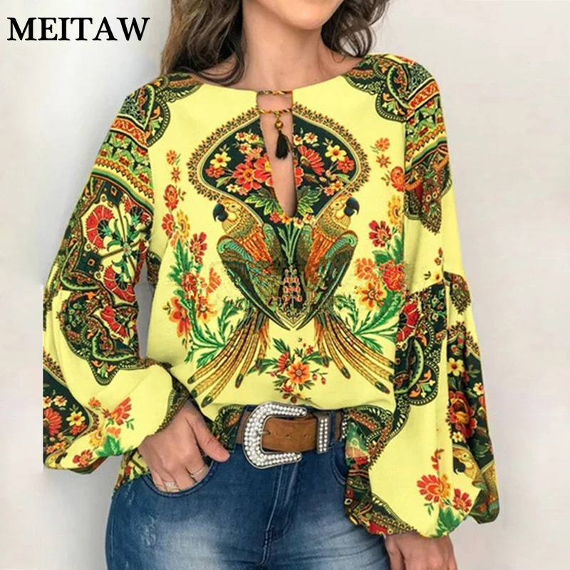 5XL летняя шифоновая блузка рубашка 2019 повседневные брюки-фонарики футболка с