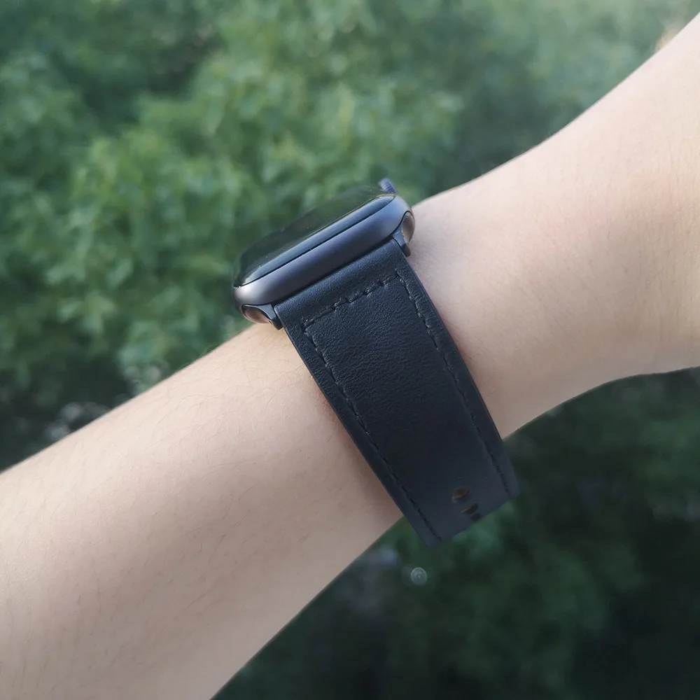 Ремешок из натуральной кожи для Apple Watch 44 мм 40 мм 42 мм 38 мм ремешок для спортивных часов браслет для iwtach series 5 4 3 2 1 Аксессуары для браслетов