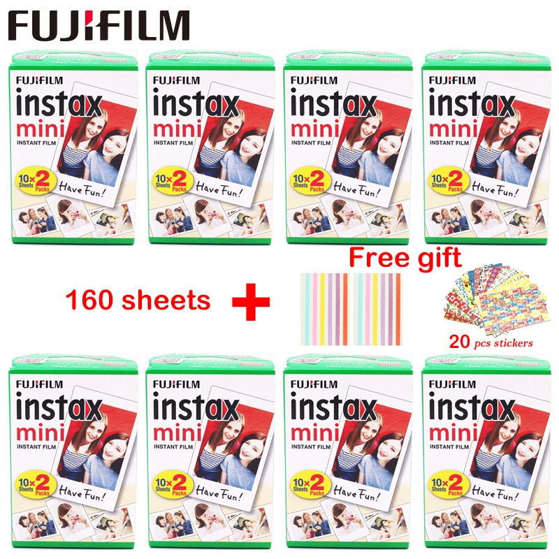 Оригинальная белая фотобумага Fujifilm Fuji Instax Mini 160 листов мгновенная для 11 7 7s 8 9 70 25