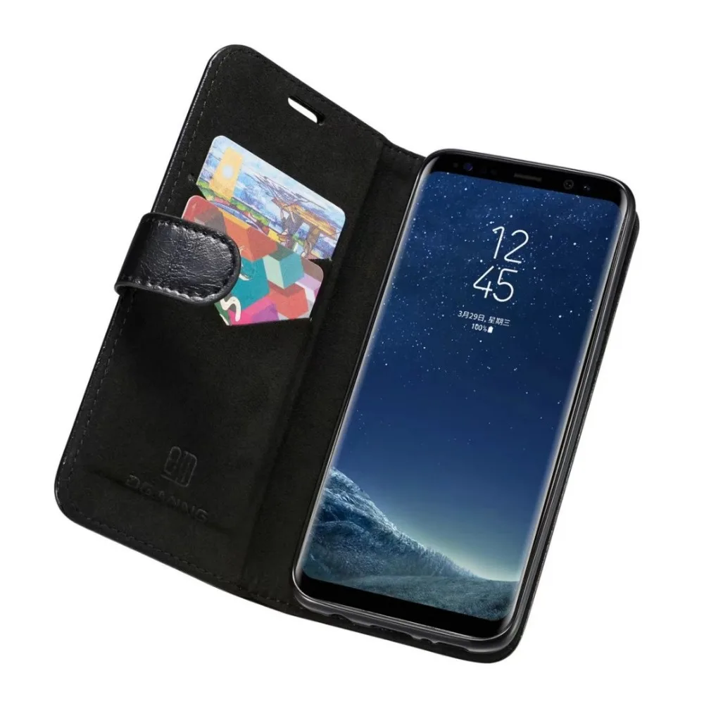 Футляр из натуральной Кожи Для Samsung Galaxy S8 Плюс Крышка Флип мешок Карты Слот Магнит