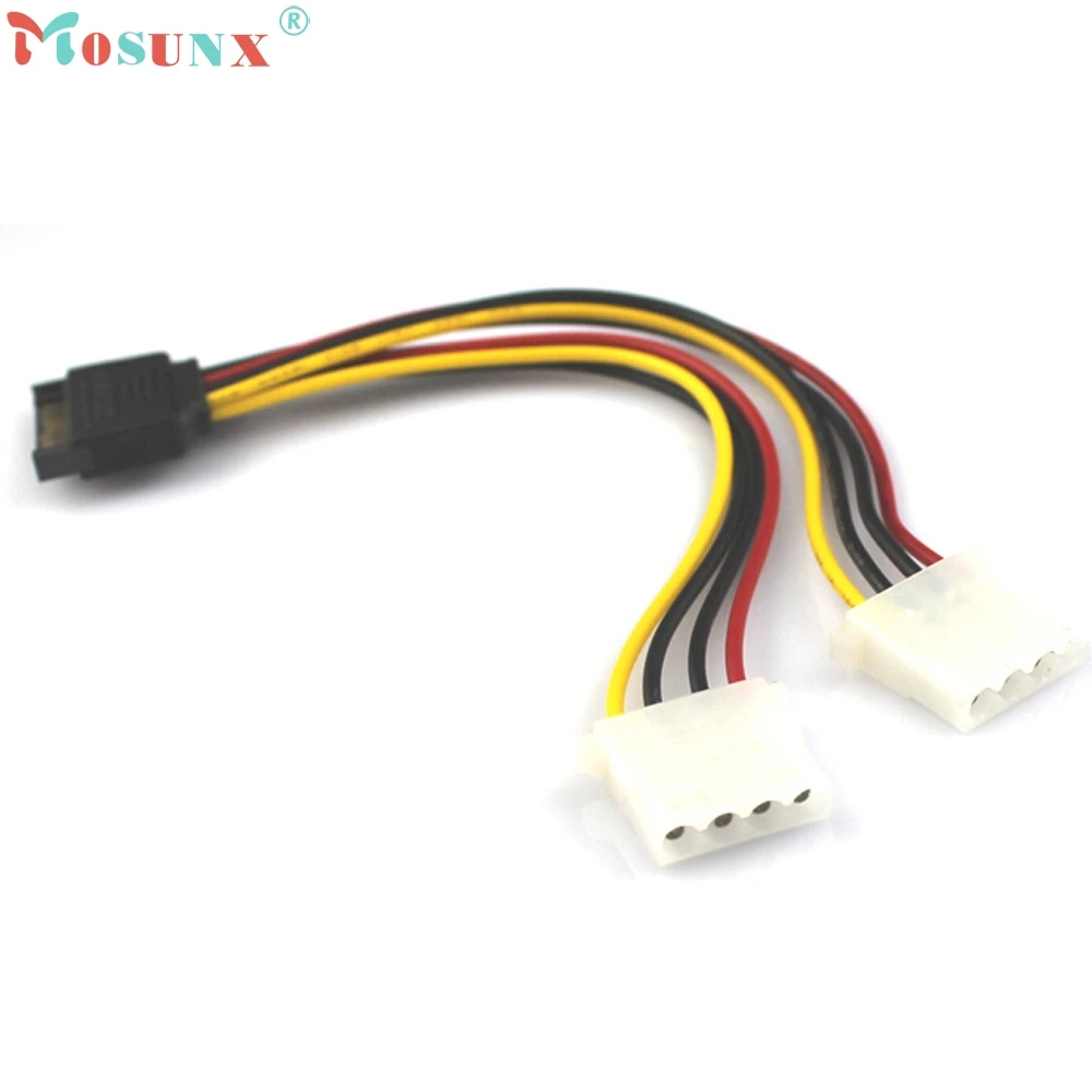 15 Pin SATA Male to 2 Female 4 Molex IDE HDD Power Hard Drive Cable_KXL0220 | Компьютеры и офис