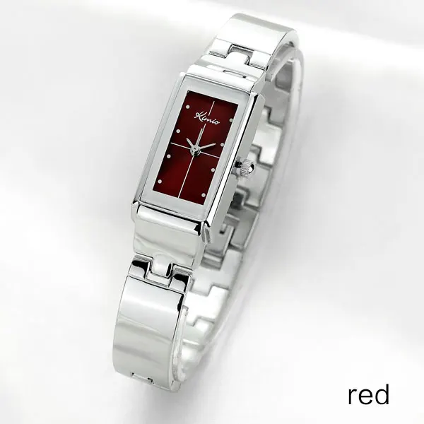 red Бренд KIMIO, женские кварцевые часы, платье, дамский браслет, часы, Модные Аналоговые женские наручные часы, розовые, красные, сплав, ремешок, подарок, часы - Цвет: red