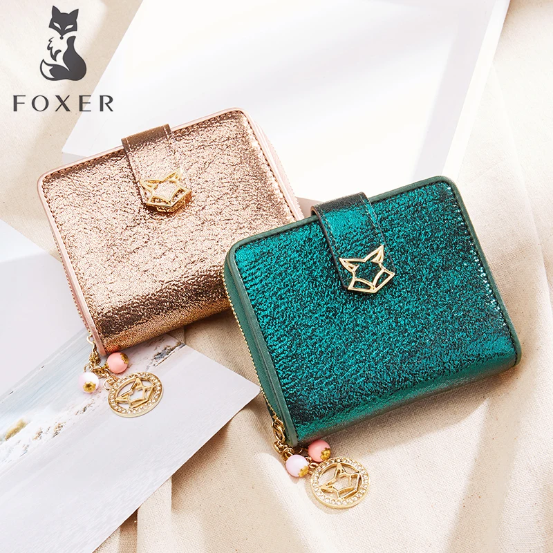 FOXER бренд Для женщин кожа короткие бумажник простой кошелек визитница модная