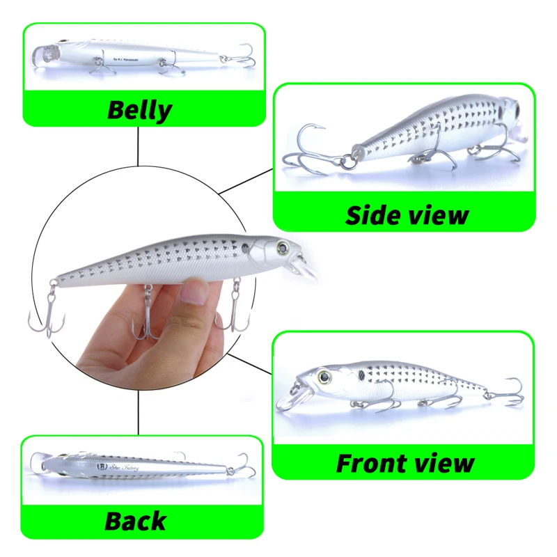 EVERCATCH Приманка minnow 130 мм 35 г приманка оседающая на дно Высококачественная 3D-глаза