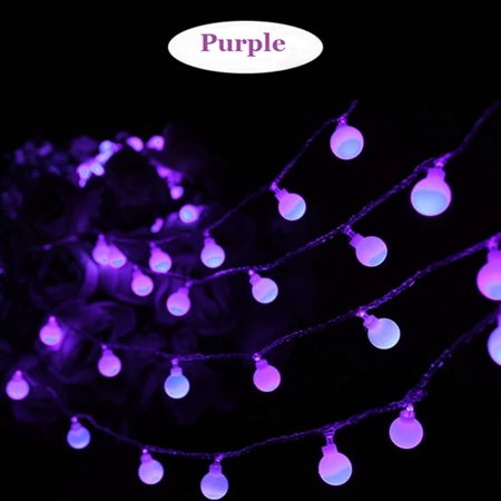 Purple AC110/220 В, 10 м, 30 м, 50 м, гирлянда, светодиодные сказочные огни, праздничный шар, гирлянды, Рождественская елка, огни для праздника, вечерние звезды - Испускаемый цвет: Purple