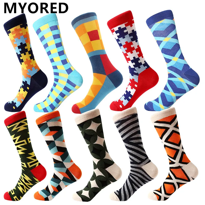 MYORED Прямая поставка цветные модные мужские носки забавные хлопковые для мужчин