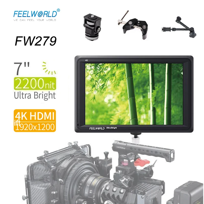 Монитор камеры Feelworld FW279 4k 7 дюймов Ультраяркий 2200nit для монитор цифровой