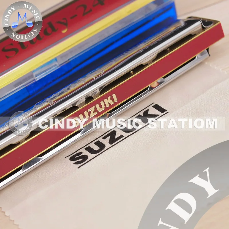 Suzuki 24 hole Harmonica key of C Tremolo Folk Master Hole для начинающих играть в полифонный тон|24