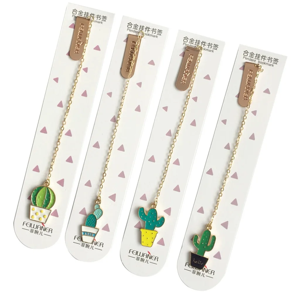 1PC Cute Cactus Bookmarks For Books Paper Page Marker Stationery School Supplies | Канцтовары для офиса и дома